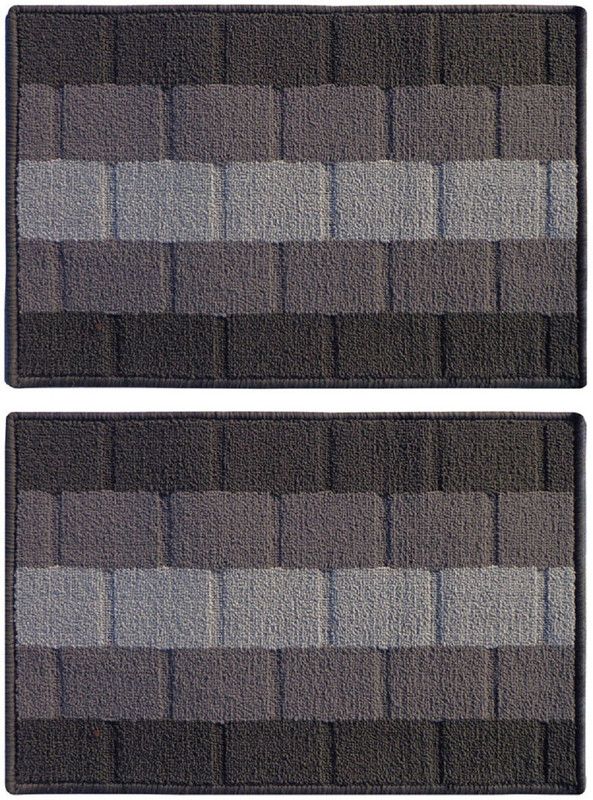 STATUS PP (Polypropylene) Door Mat  (Grey, Medium, Pack of 2)