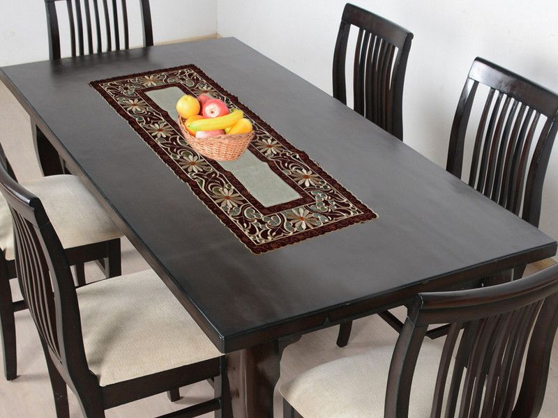 KUBER INDUSTRIES Maroon 88 cm Table Runner  (Cotton)