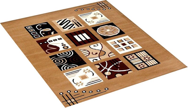 FURNISHINGLAND Gold Polyester Carpet  (180 cm, X 235 cm, Rectangle)