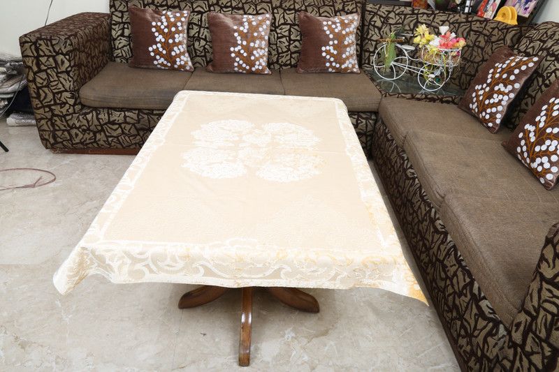 Sunrise Printed 4 Seater Table Cover  (Multicolor, Velvet)