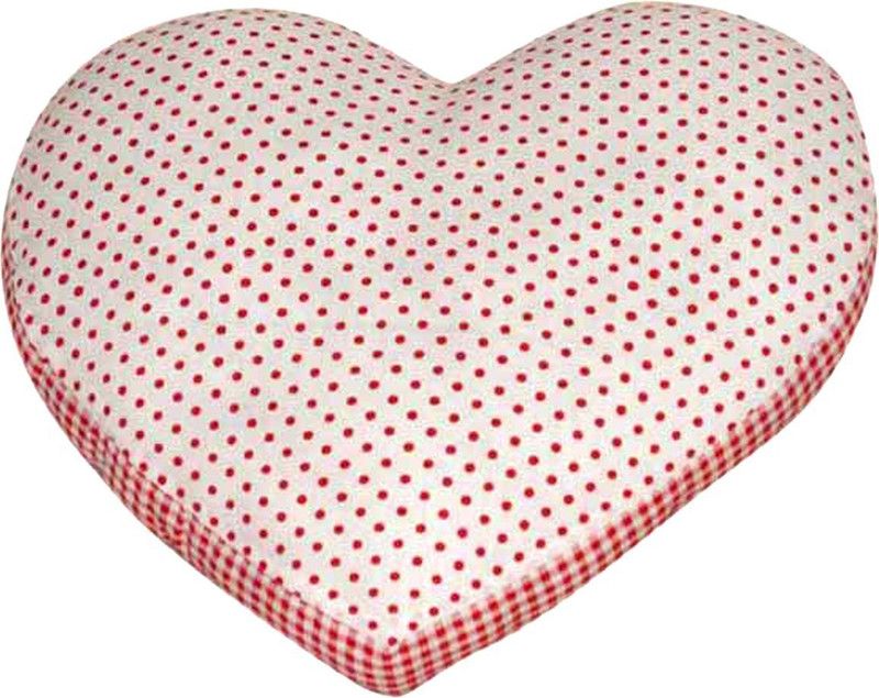 Oscar Home Polyester Fibre Polka Cushion Pack of 1  (Red, White)