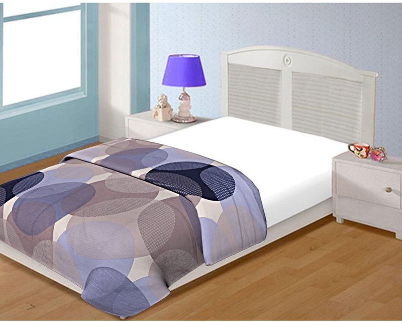 indicum Motifs, Floral, Printed Single AC Blanket for AC Room  (Poly Cotton, Grey)