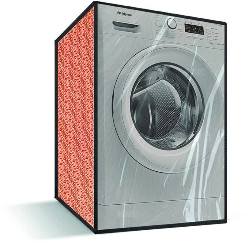 JM Homefurnishings Front Loading Washing Machine Cover  (Width: 56 cm, Red, Multi)