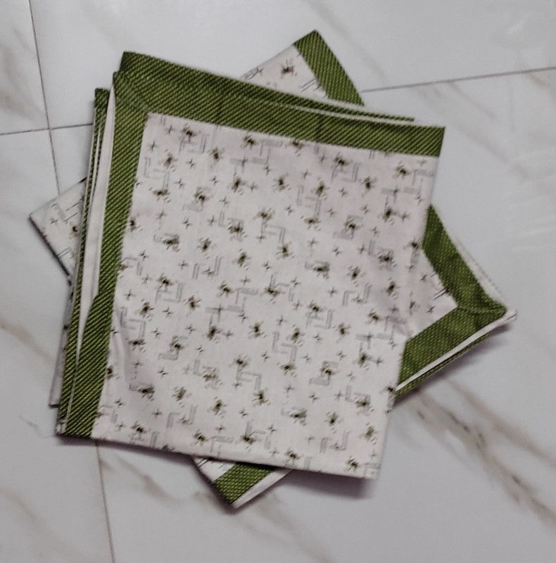 GKEstore 400 TC Cotton Single Printed Flat Bedsheet  (Pack of 2, Green 1)