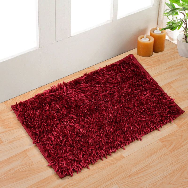 S.S Enterprises Polyester Floor Mat  (Maroon, Medium)