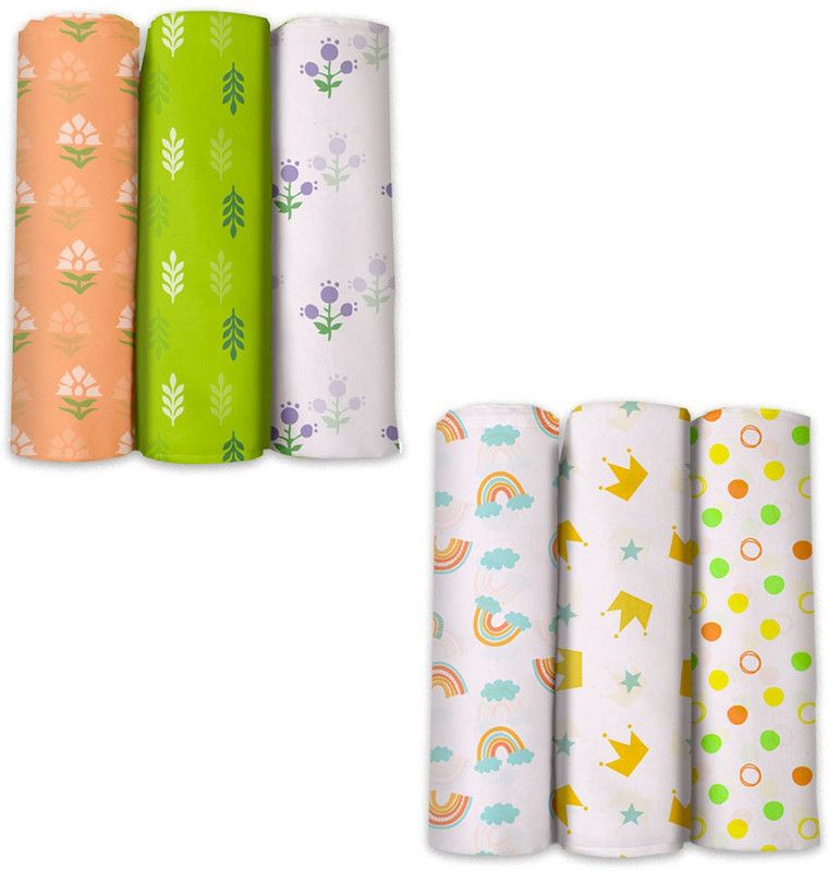 Superbottoms Printed Single Swaddling Baby Blanket for AC Room  (Muslin, White)