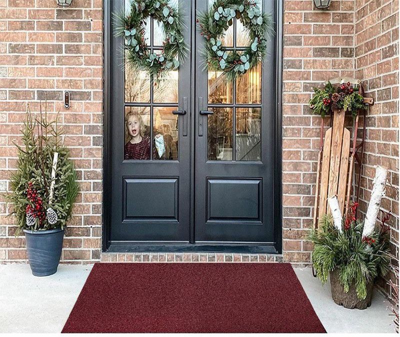 perfecthome Rubber Floor Mat  (Maroon, Free)