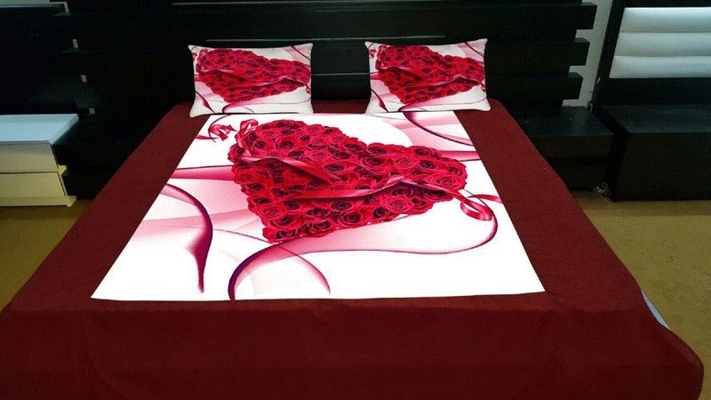Nexa Bull 500 TC Velvet Double Printed Flat Bedsheet  (Pack of 1, Multicolor)