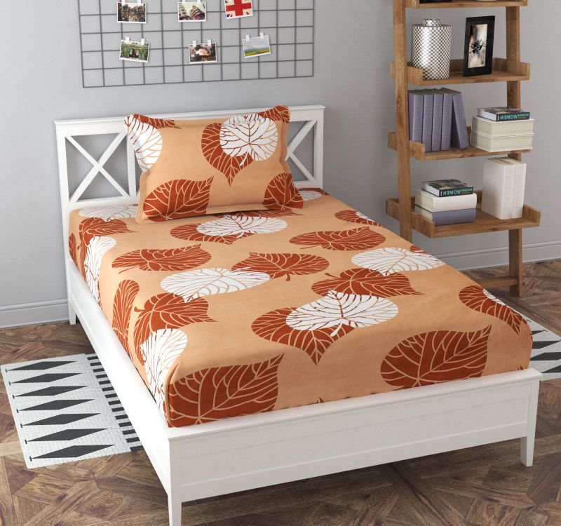 GT Handloom 240 TC Microfiber Single Printed Flat Bedsheet  (Pack of 1, Multicolor)