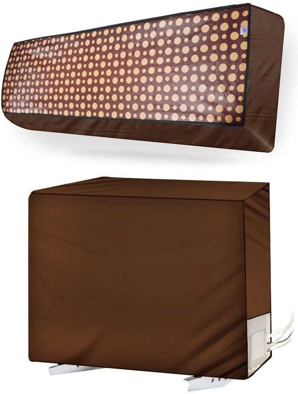 Anush Marino Air Conditioner Cover  (Width: 112 cm, Brown Polka)