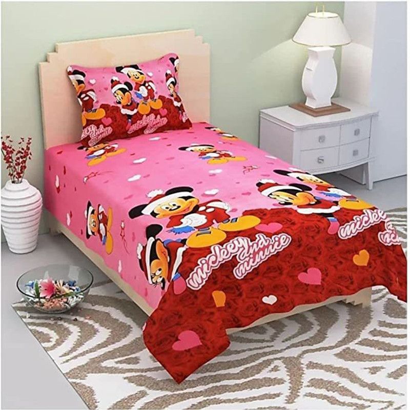 AUROXA 160 TC Cotton Single 3D Printed Flat Bedsheet  (Pack of 1, cofee)