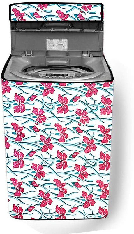 JM Homefurnishings Top Loading Washing Machine Cover  (Width: 58 cm, Pink, Green)