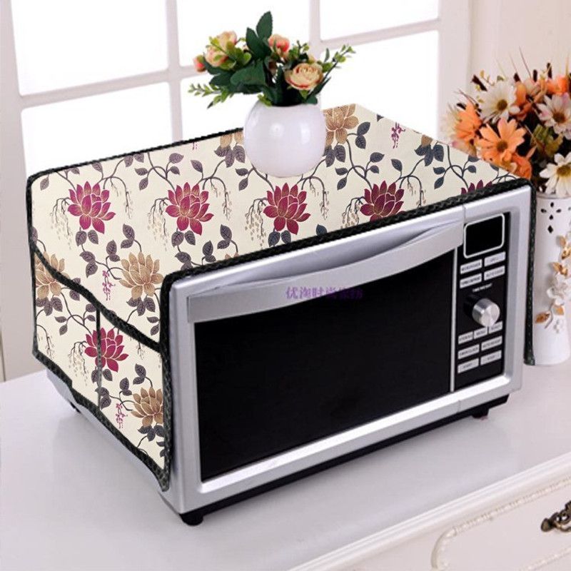 GREAT FASHION Microwave Oven Cover  (Width: 2.5 cm, flore prinht red rose)