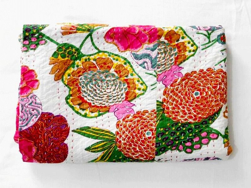 Shoppingmonk 240 TC Cotton King Abstract Flat Bedsheet  (Pack of 1, Fruit Print Multicolor)