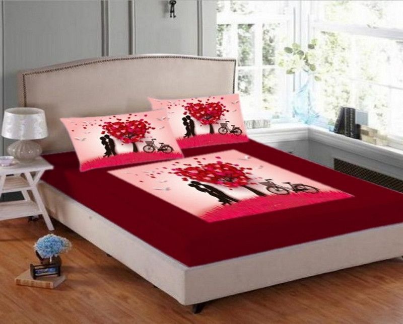K.D.S COLLECTIONS 144 TC Velvet Double Printed Flat Bedsheet  (Pack of 1, Multicolor)