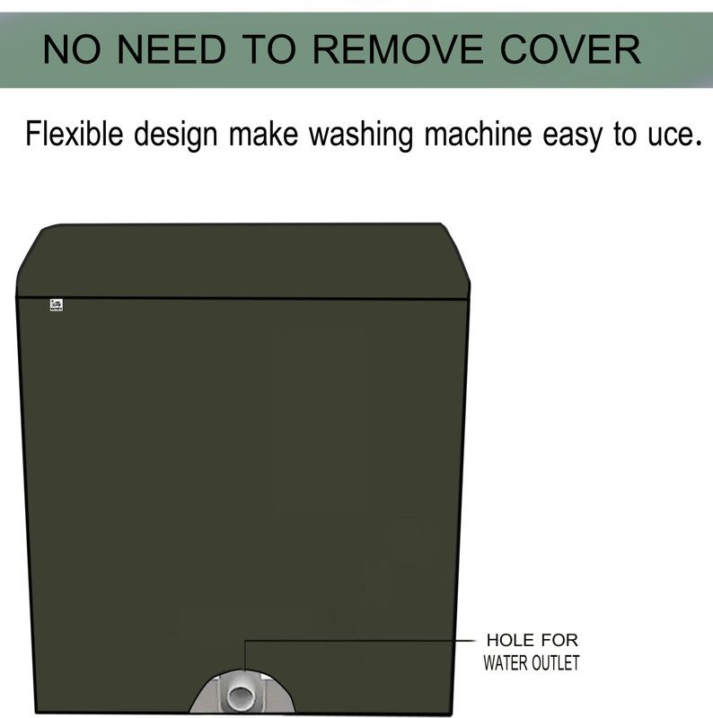 KingMatters Semi-Automatic Washing Machine Cover  (Width: 80 cm, Green)