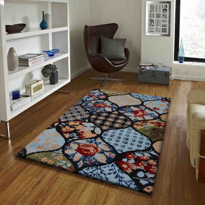 PRESTO BAZAAR Red, Green, Blue Polyester Carpet  (153 cm, X 214 cm, Rectangle)