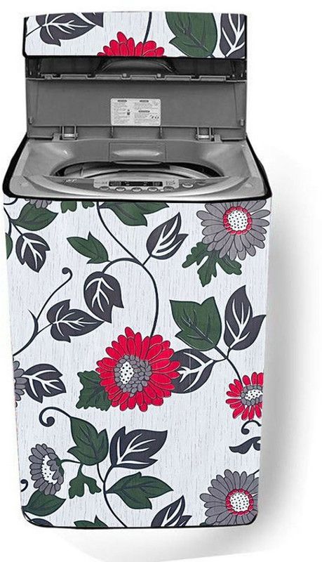 SAVEIT Top Loading Washing Machine Cover  (Width: 59 cm, White, Red)