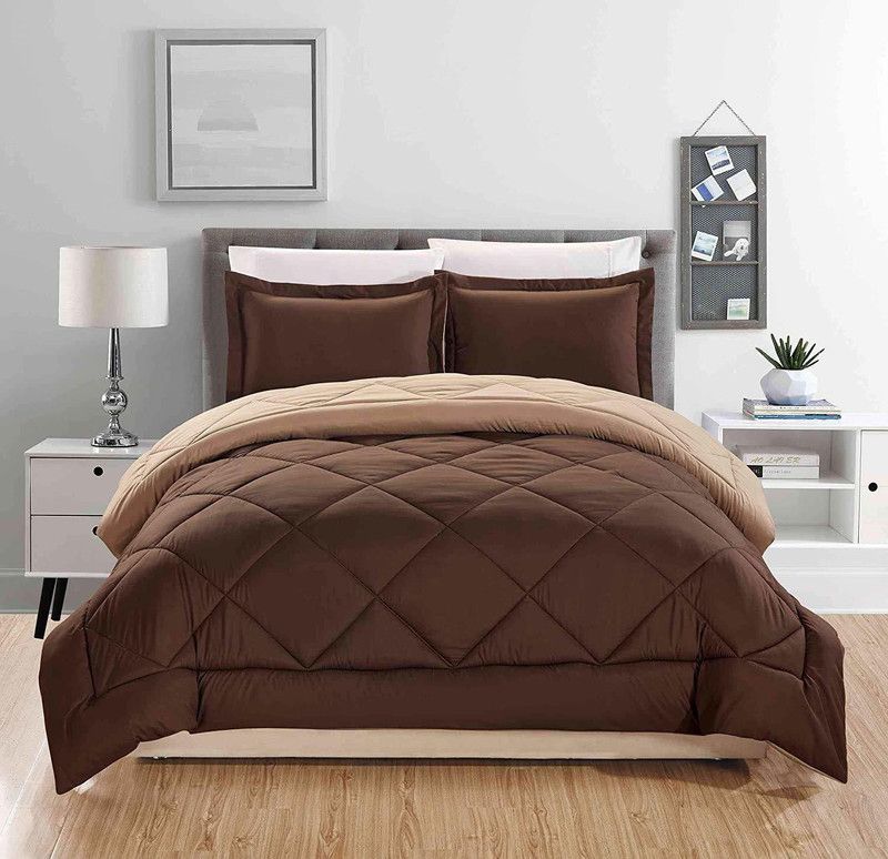 First For Aankanksha Solid Single Comforter for AC Room  (Microfiber, Walnut_Brown)