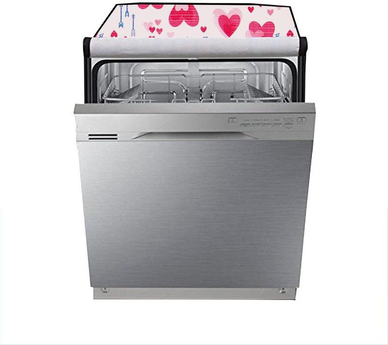 JM Homefurnishings Dishwasher Cover  (Width: 25 cm, Brink pink, white)