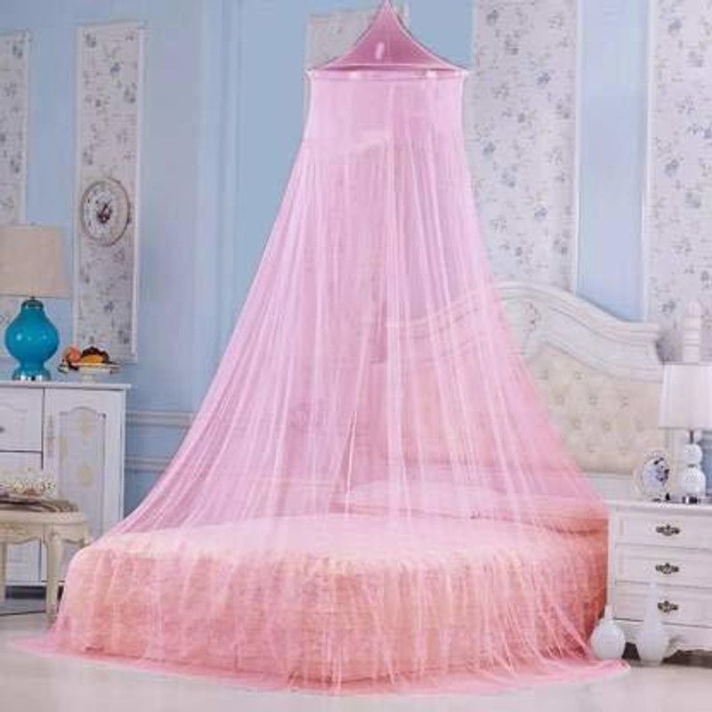 Arvika Polyester Adults Washable ATMBLSPK1246 Mosquito Net  (Pink, Ceiling Hung)