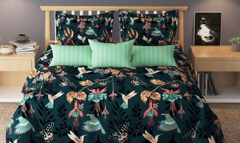 LAYING STYLE Polycotton Floral Diwan Set  (Multicolor)