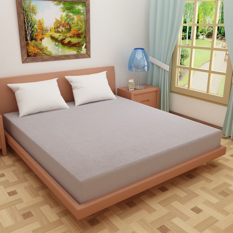 Glassiano Fitted King Size Waterproof Mattress Cover  (Grey)