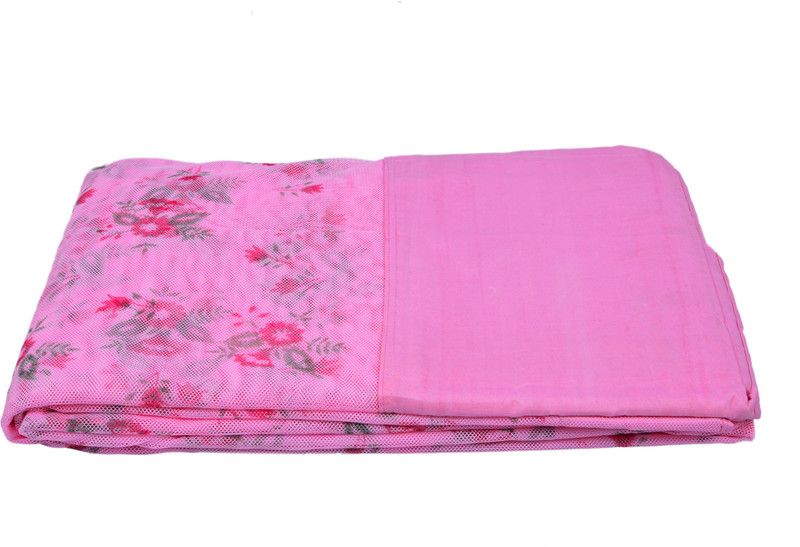 Fashion Centre Printed polyester Adults Washable Double Bed Mosquito Net  (Pink, Bed Box)