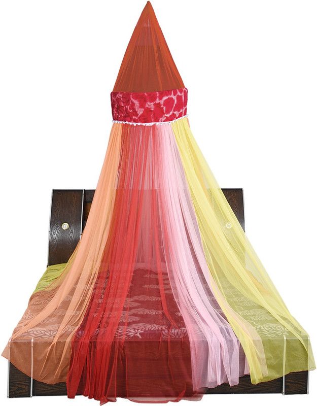 Creative Textiles Polyester Adults Washable CTMNO31819-002 Polyester Hanging Mosquito Net for Adults Mosquito Net  (Multicolor, Ceiling Hung)