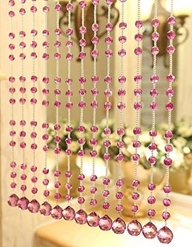 120 cm (4ft) Door Curtain  (White, Pink, Pack of 20)