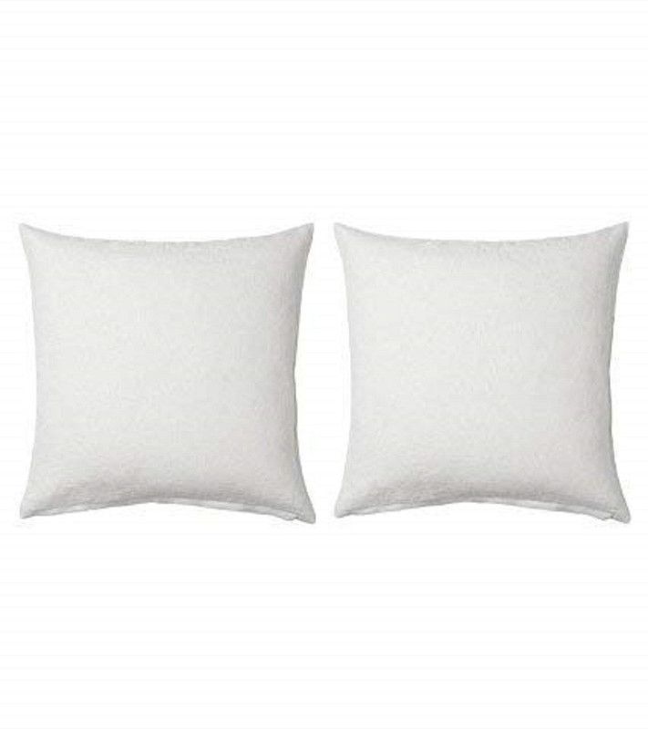 CLASORA cushion Polyester Fibre Solid Cushion Pack of 2  (White)
