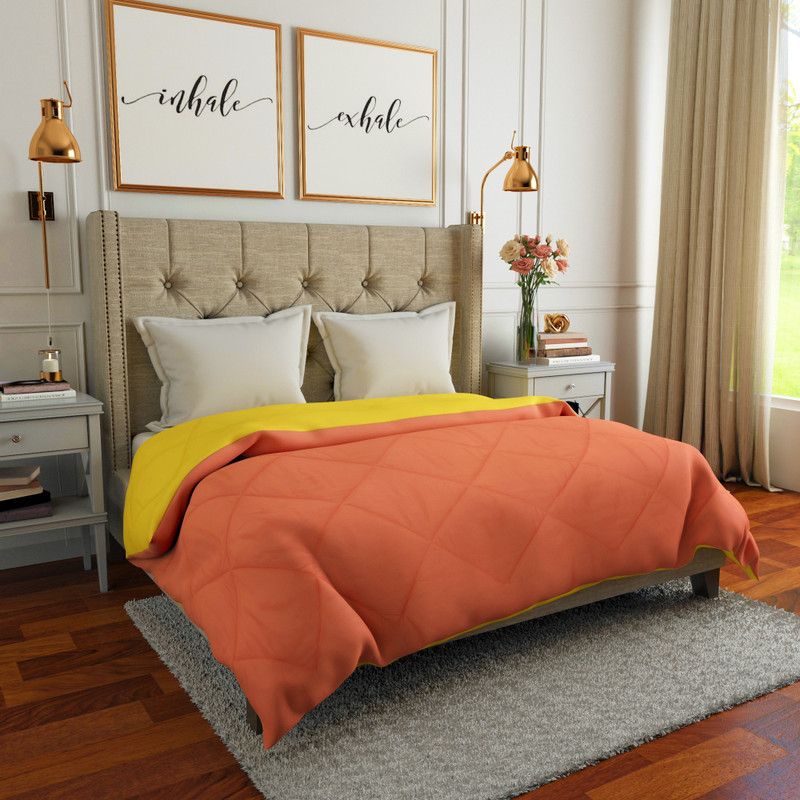 Flipkart Perfect Homes Solid Double Comforter for AC Room  (Polyester, Yellow, Orange)