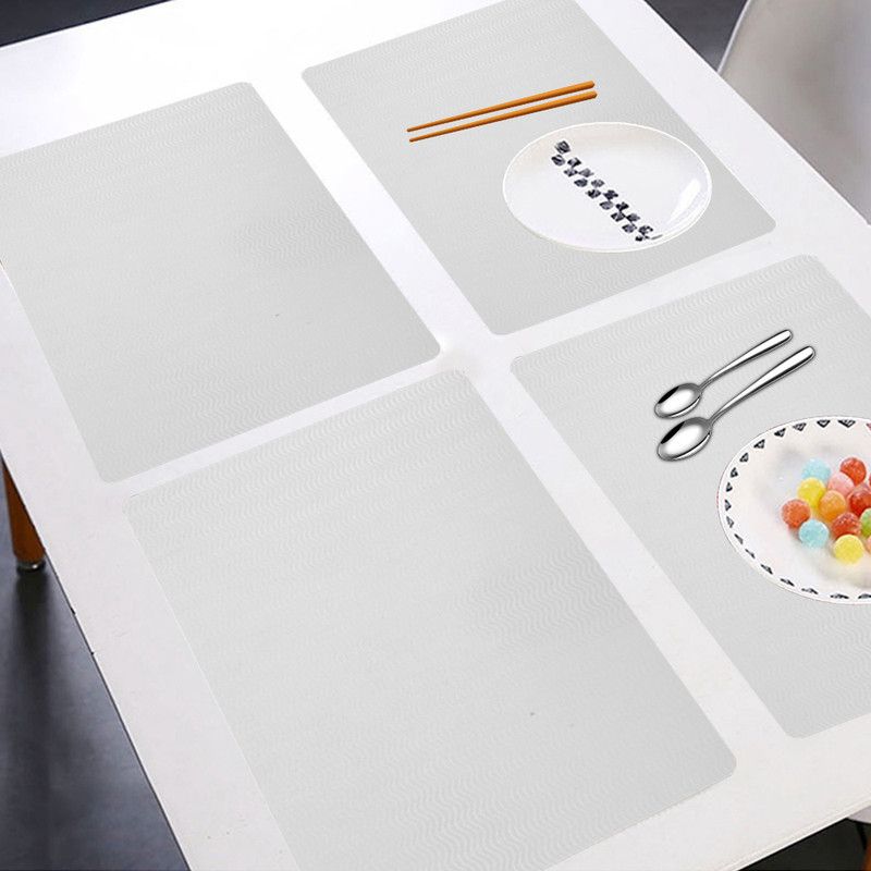 E-Retailer Rectangular Pack of 6 Table Placemat  (White, PVC)