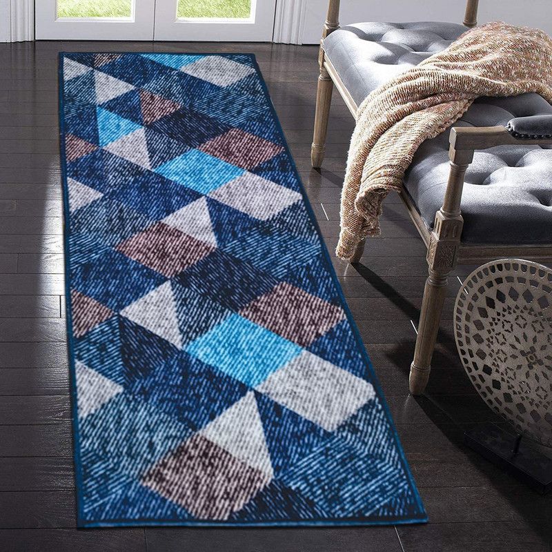 STATUS Blue Polyester Runner  (55 cm, X 140 cm, Rectangle)