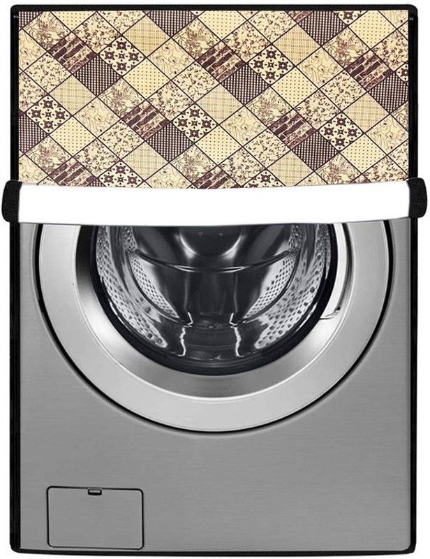 SAVEIT Front Loading Washing Machine Cover  (Width: 58 cm, Yellow, Brown)