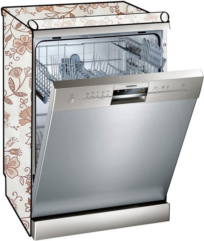 KVAR Dishwasher Cover  (Width: 24 cm, Light Brown, White)