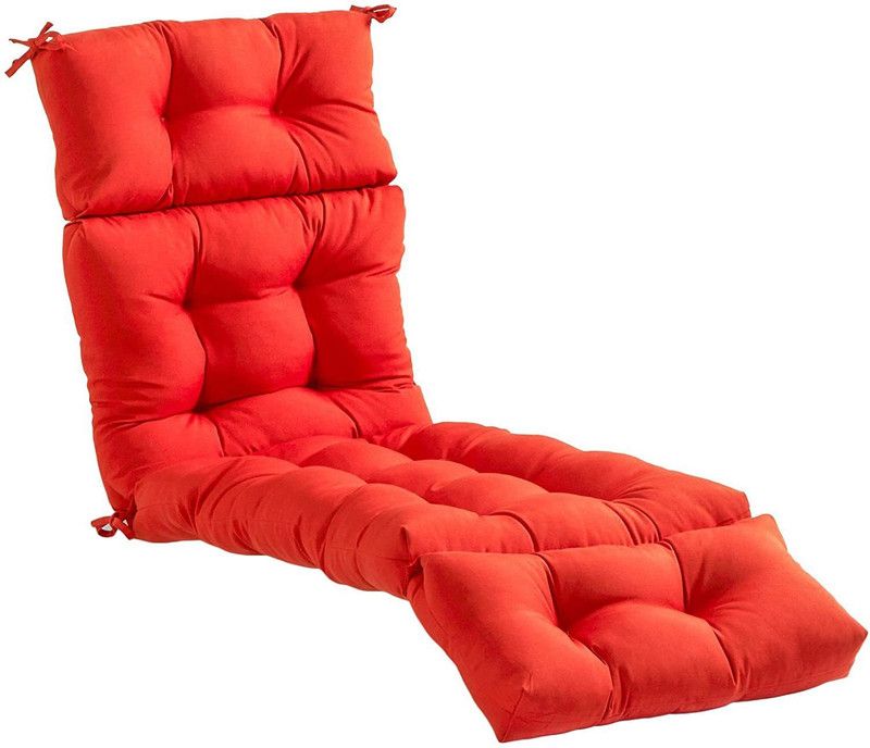 AMZ Microfibre Solid Chair Pad Pack of 1  (Red)