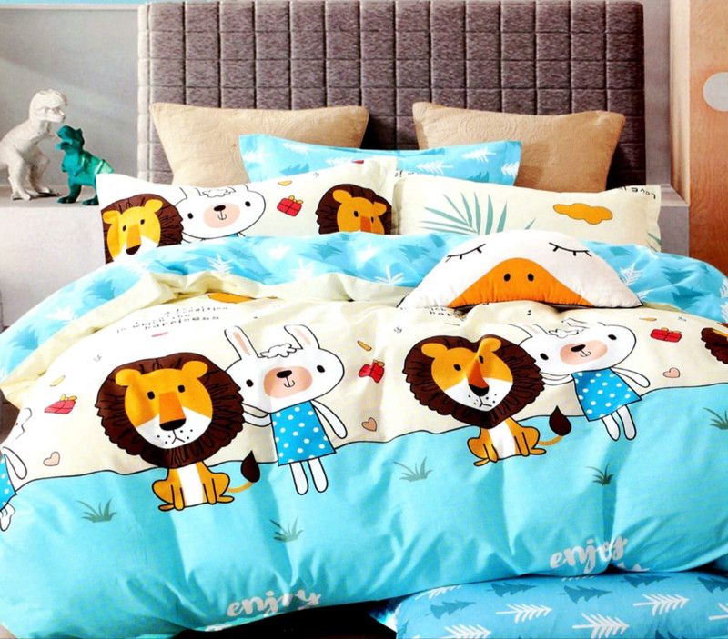 Heena Art 160 TC Polycotton Double Printed Flat Bedsheet  (Pack of 1, Multicolor)
