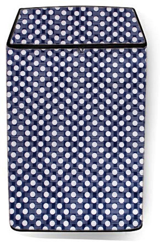 KingMatters Top Loading Washing Machine Cover  (Width: 54 cm, Blue, White)