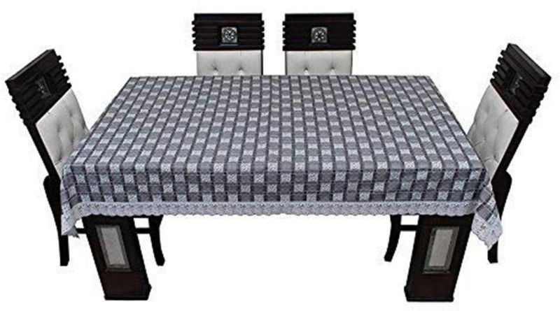 TANLOOMS Checkered 10 Seater Table Cover  (Grey, Plastic)