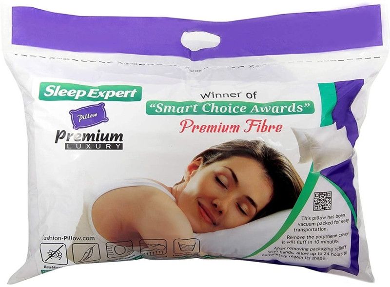 SleepExpert 16"X24" Plain Polyester Fibre Solid Sleeping Pillow Pack of 4  (White)