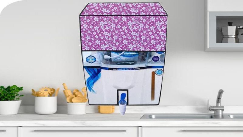 THE LION'S SHARE Water Purifier Cover  (Width: 38 cm, Pink, White)