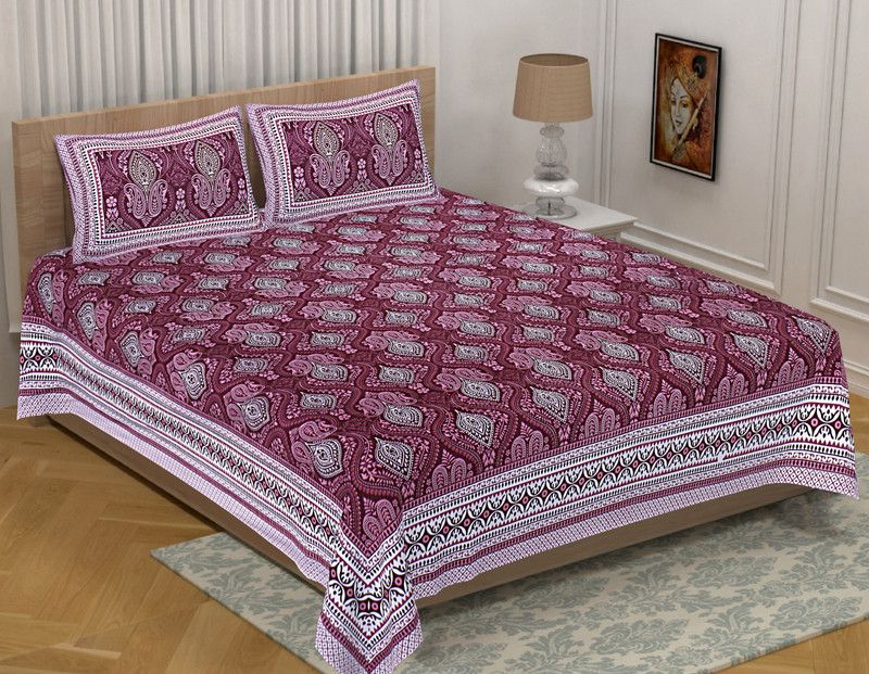 200 TC Cotton King Bedsheet  (Pack of 1, Multicolor)