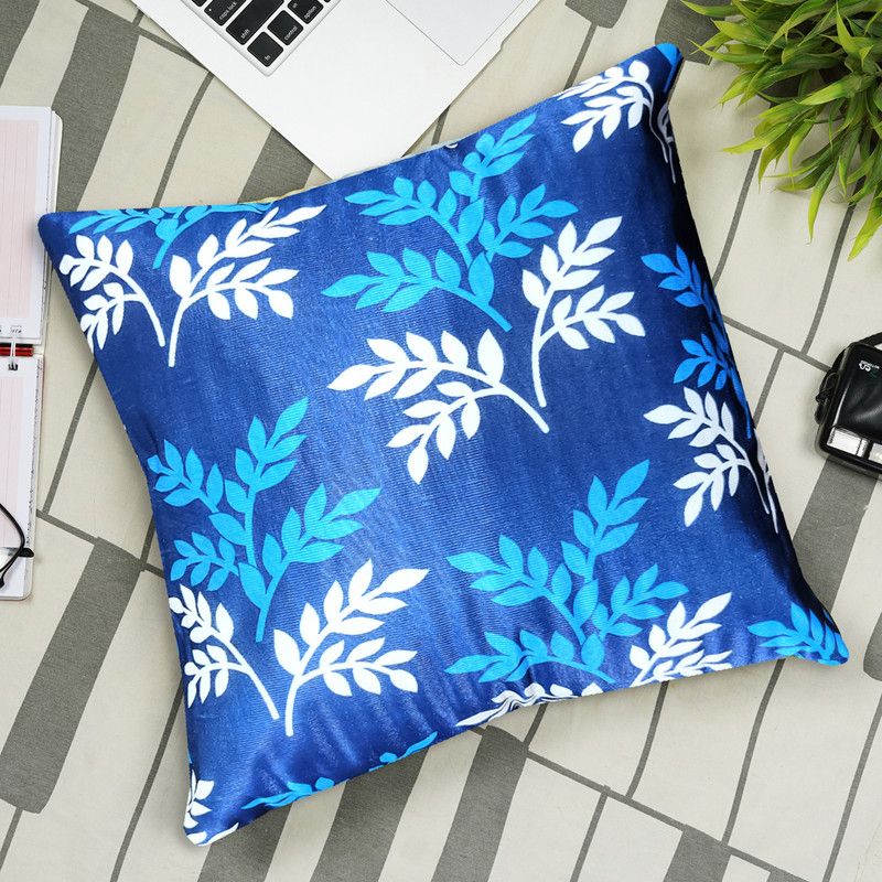 RELOOK INDUSTRIES Floral Cushions Cover  (60 cm*60 cm, Blue)