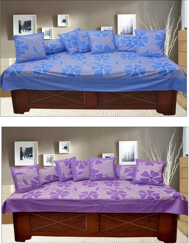 GARIMA 3 STAR Cotton Abstract Diwan Set  (Multicolor)