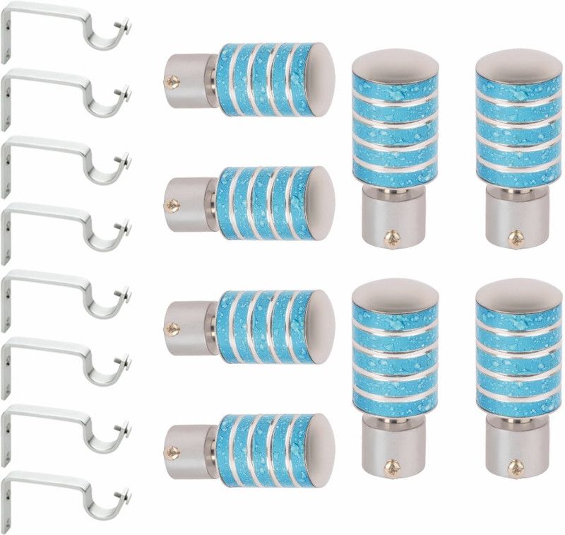 Karrington Blue Rod Rail Bracket, Curtain Knobs Metal  (Pack of 16)