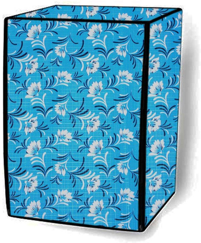 SAVEIT Front Loading Washing Machine Cover  (Width: 61 cm, Sky Blue, White)