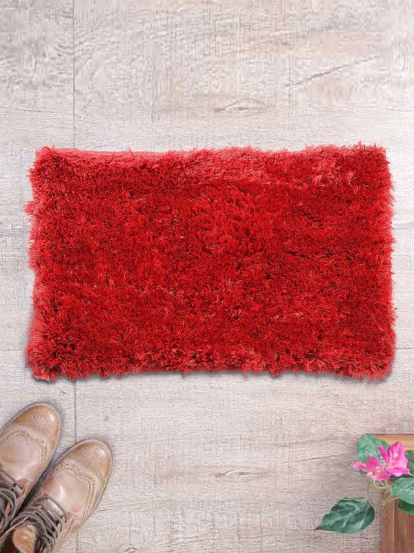 ROMEE Polyester Door Mat  (Red, Medium)