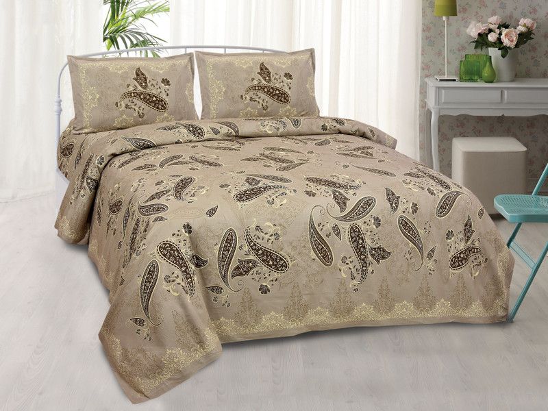 SONI 250 TC Cotton Double Floral Flat Bedsheet  (Pack of 1, DARK SOIL)
