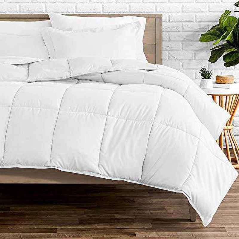 EAlma Solid Single Comforter for AC Room  (Microfiber, White)
